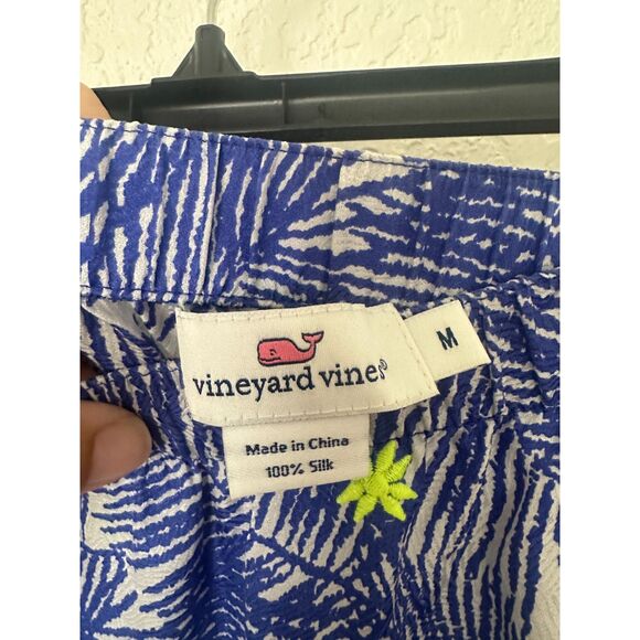 Vineyard Vines Silk Strapless Palm Print Maxi Dress Tassels Swim Cover Up Medium - Picture 8 of 10